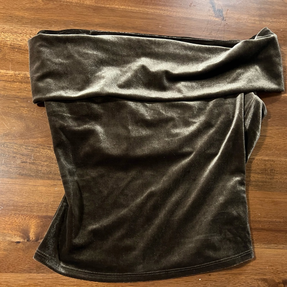 Reformation Cello Velvet Cafe Brown Top